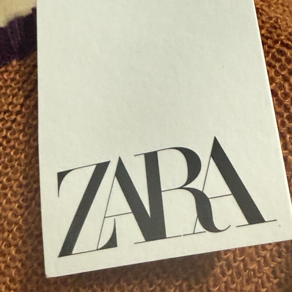 Zara Orange and Purple Crew Neck Sweater - Picture 8 of 9